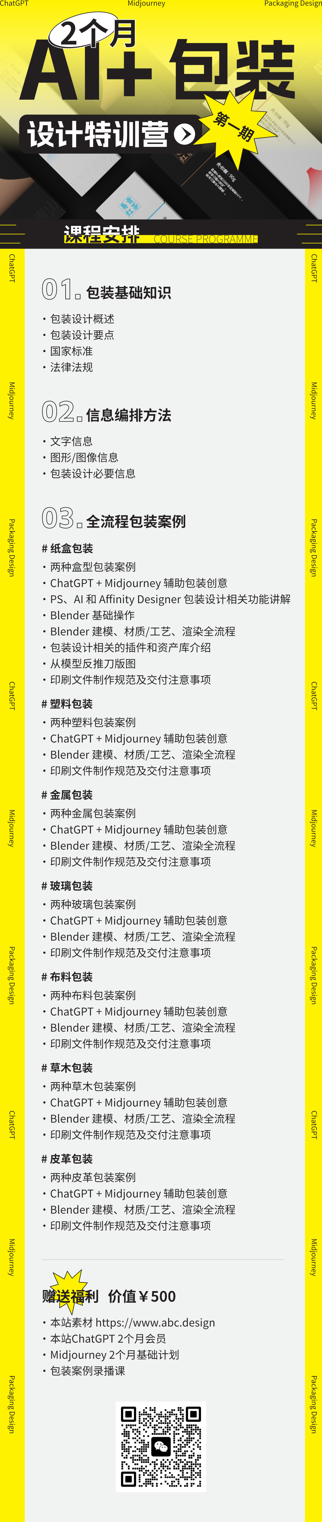 ChatGPT+Midjourney 包装设计直播课介绍